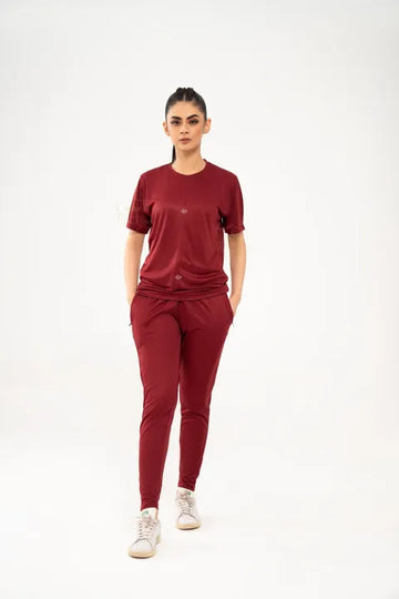 Basic Quick Dry Tracksuit for Women - Maroon