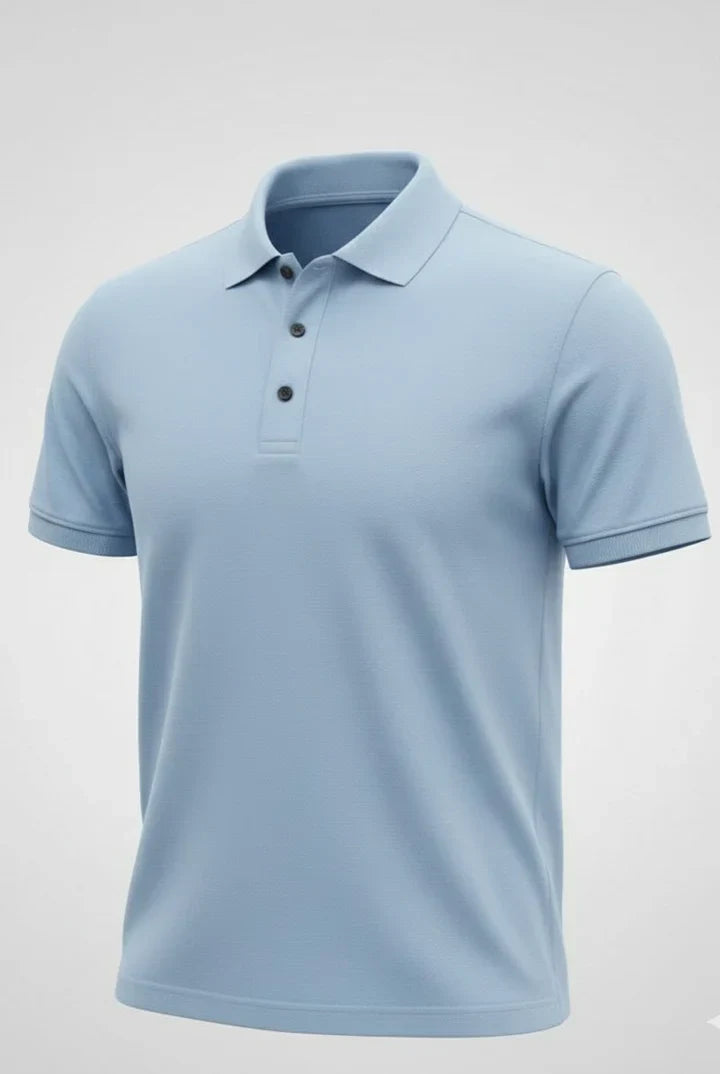 Classic Sky Blue Polo Shirt – Cotton Comfort & Premium