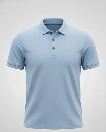 Classic Sky Blue Polo Shirt – Cotton Comfort & Premium